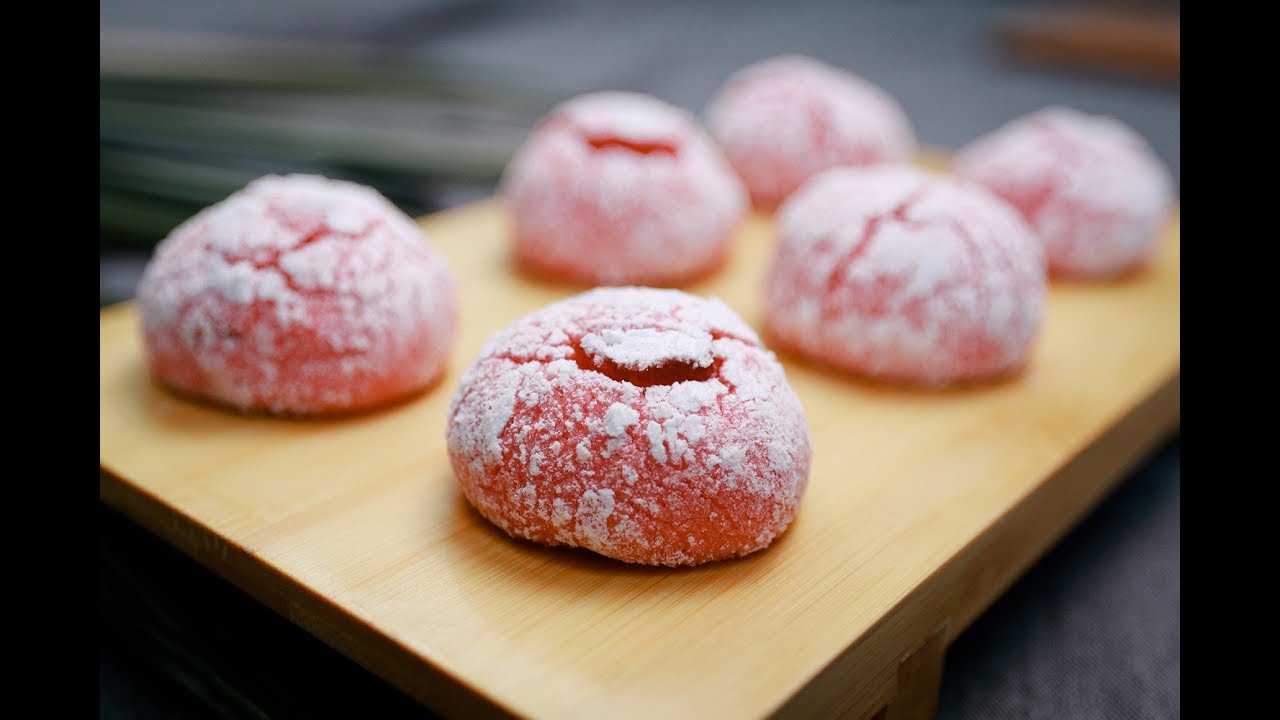 คุกกี้สตรอว์เบอร์รี่หน้าแตก Strawberry Crinkle Cookies : พลพรรคนักปรุง