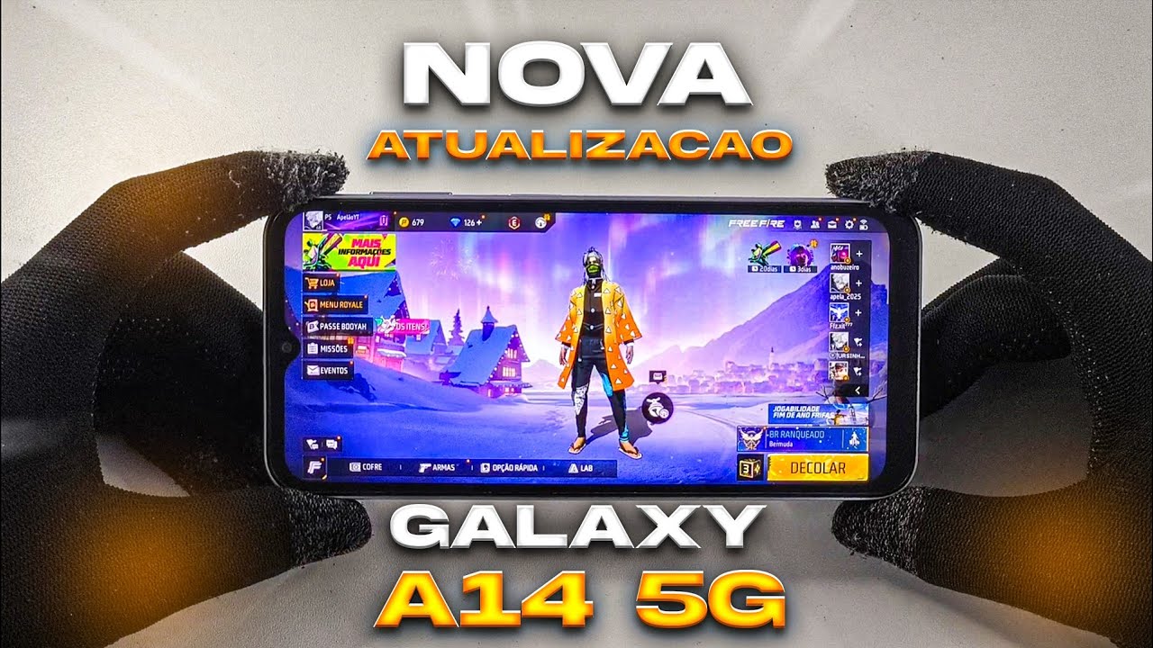 GALAXY A14 5G NA NOVA ATUALIZAÇÃO DO FREE FIRE 📱✅