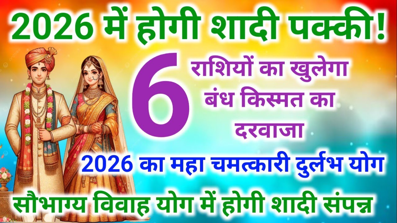 2026 के पहले 6 महीने में शादी पक्की! खुलेगा विवाह का बंद दरवाज़ा | Marriage Prediction 2026