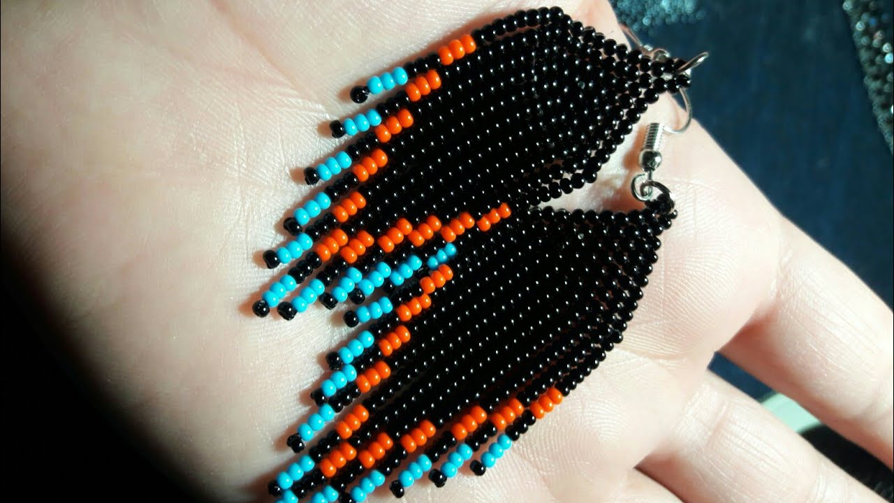 Kum Boncuk Saçaklı Küpe Sandbead earring   part #1