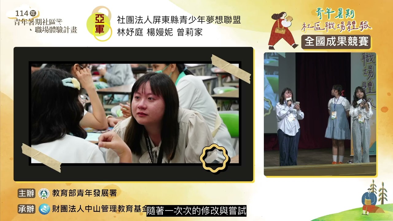 114年青年暑期社區職場體驗計畫-全國成果競賽-亞軍