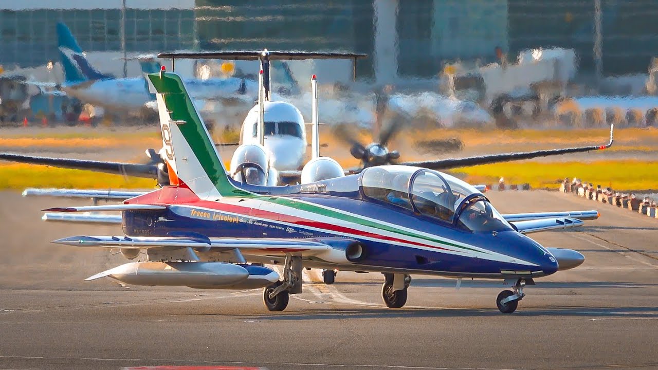 Italian Aerobatic Team Frecce Tricolori Flyover and Arrival at Vancouver Canada