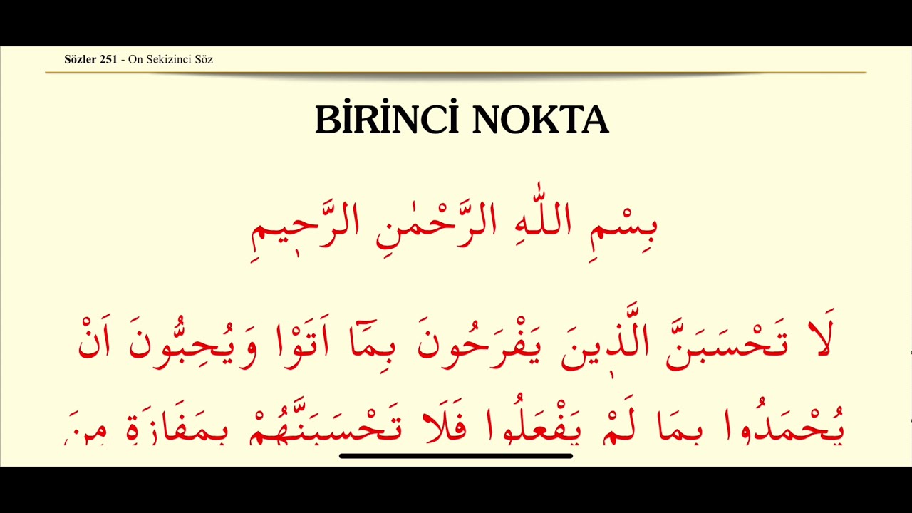 On Sekizinci Söz | Sözler | Risale-i Nur