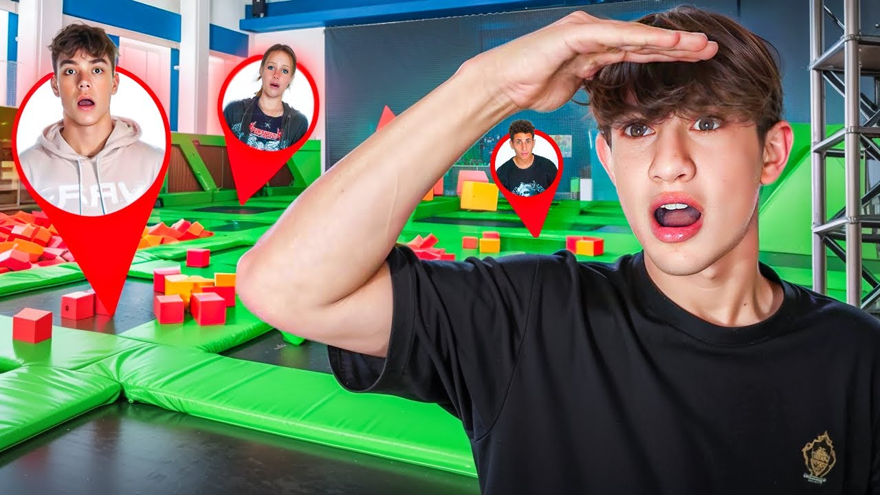 SECRET HIDING SPOTS In a Trampoline Park!
