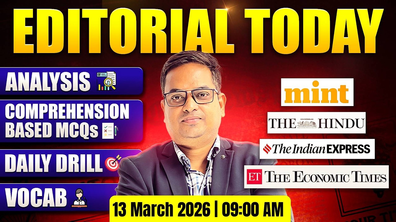 The Hindu Editorial Analysis🔥| 13 March 2026 | Vocabulary, Reading, Grammar | Santosh Sir