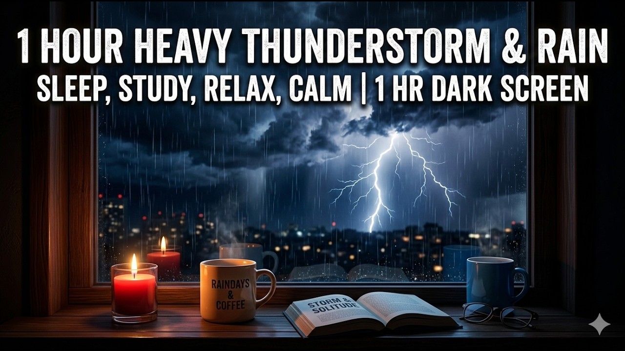 Thunderstorm & Rain Sounds 1 Hour | Deep Sleep, Relaxation & Tinnitus Relief