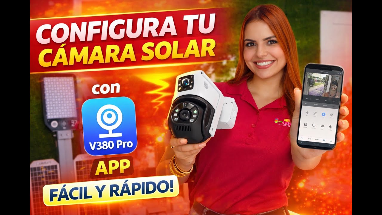 Como configurar tu camara solar con la aplicación V380 PRO ☀️