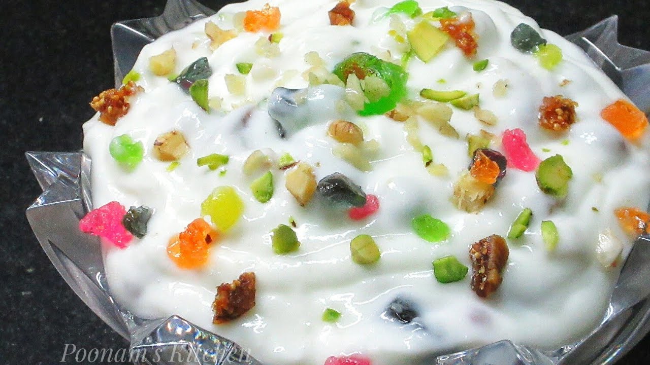 Delicious Quick & rich American Fruits and nuts Shrikhand/ Matho/Mattha - त्योहार स्पेशल स्वीट डिश