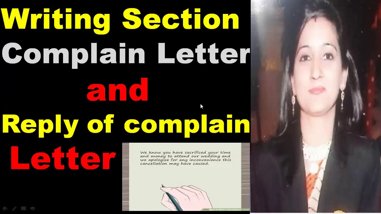 complain letter, Reply of complain letter,  (writing section)Format with Solved Que. for all classes
