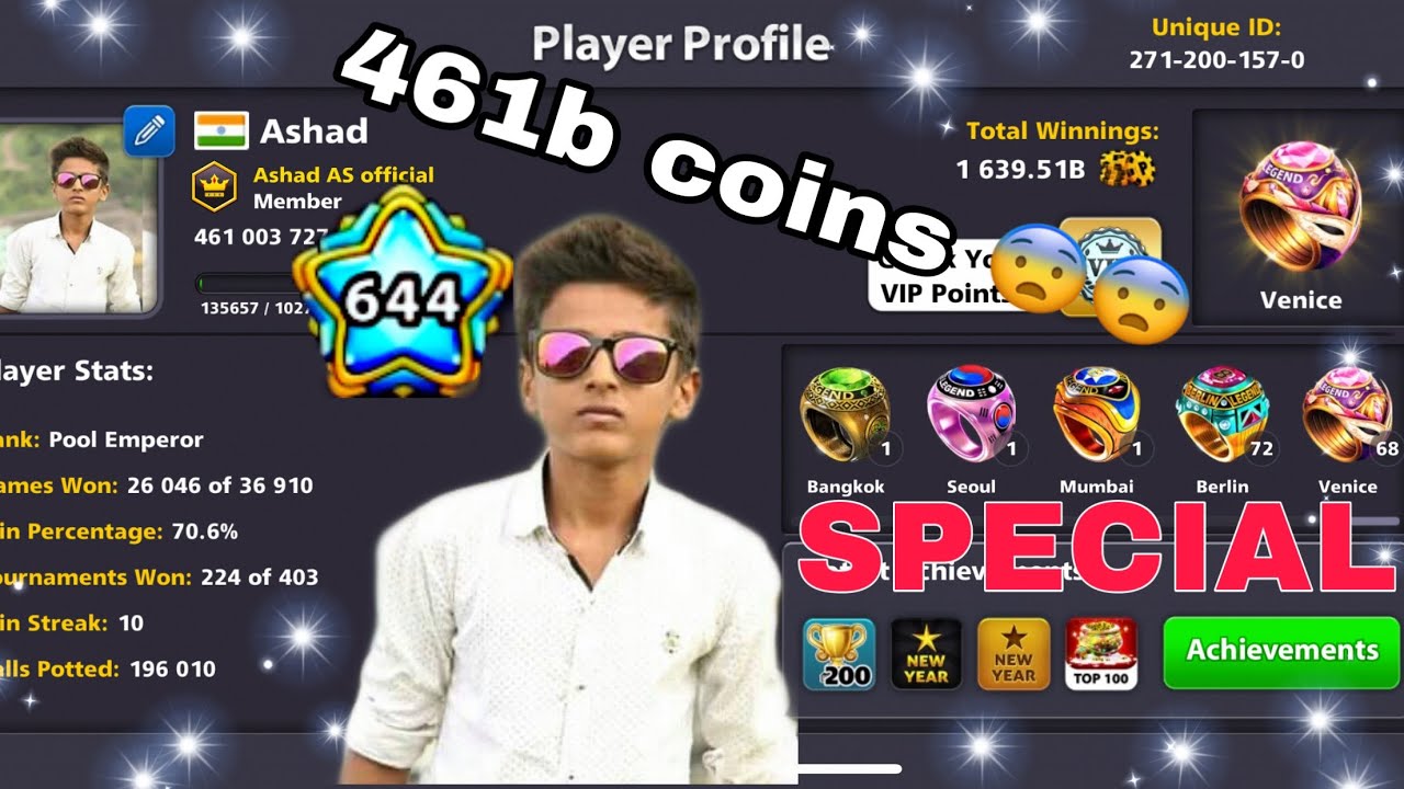 Ashad |461b coins / The awesome indirect highlights part 1  in venice | 8ball pool hd