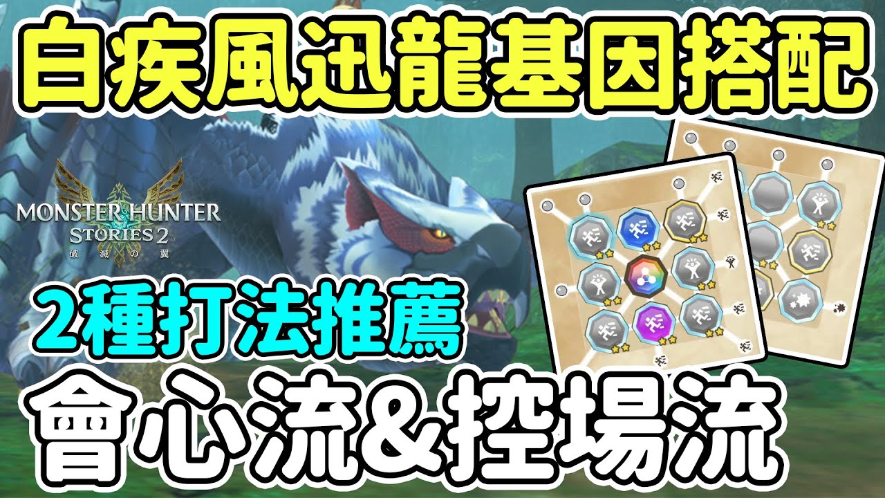 【魔物獵人物語2】白疾風迅龍基因搭配 | 2種不同搭配 | 會心高傷流 & 先手控場流 | Anny胖丁