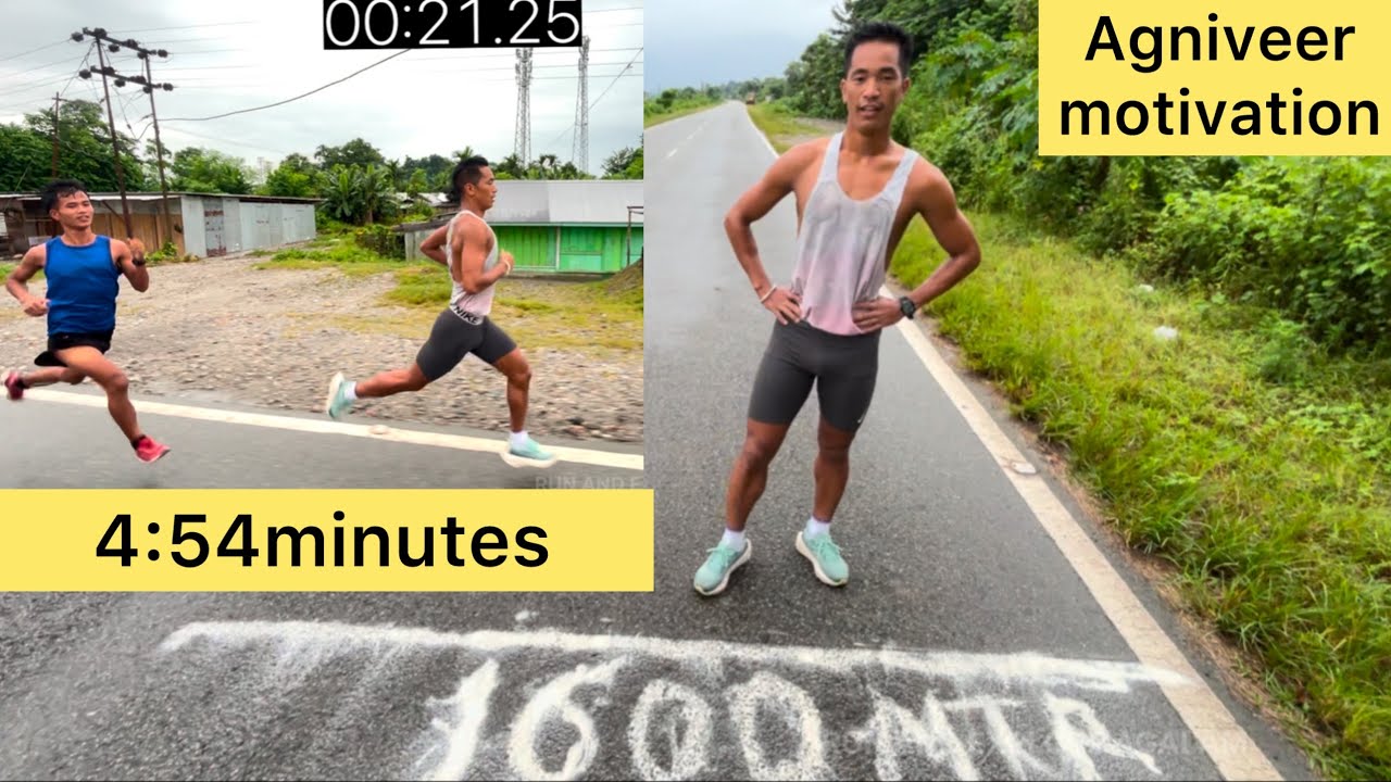 1600mtr running trail ||Agniveer motivational run|| timing 4:54 min|| #agalam 