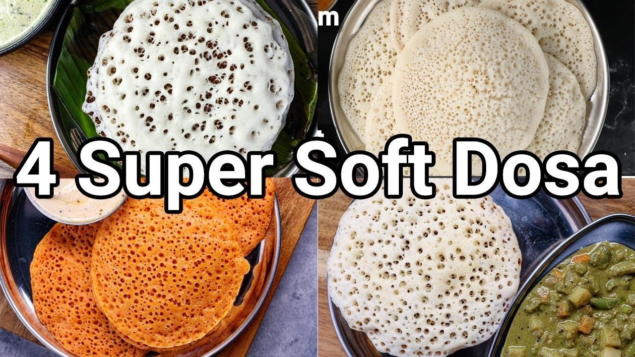 4 Soft & Spongy Instant Dosa Recipes for Morning Breakfast No Soaking & Grinding | Instant Breakfast