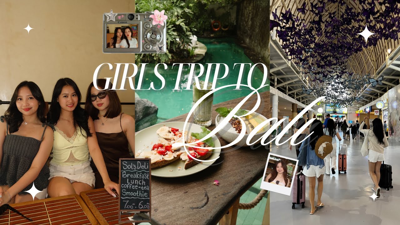 A day in Bali 🏝️ Girls Trip, Canggu Cafes, Flea Market, lots of food, Aesthetic Villa | BALI VLOG