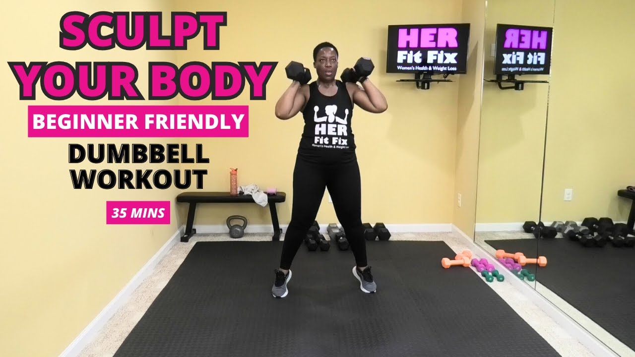 35 Min Dumbbell Sculpt: Full-Body Workout for Women!