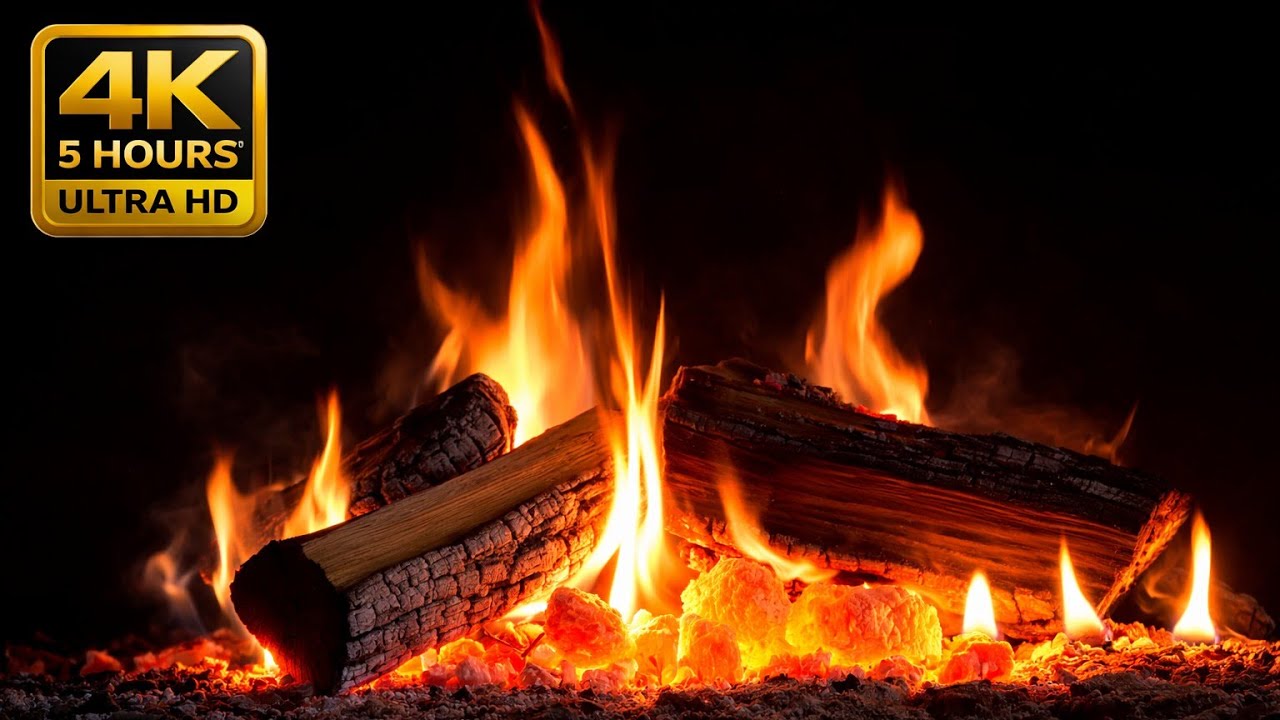 ASMR Cozy Fireplace 4K 🔥 Real Crackling Fire for Deep Sleep, Yoga, Focus & Anxiety Relief (No Ads)