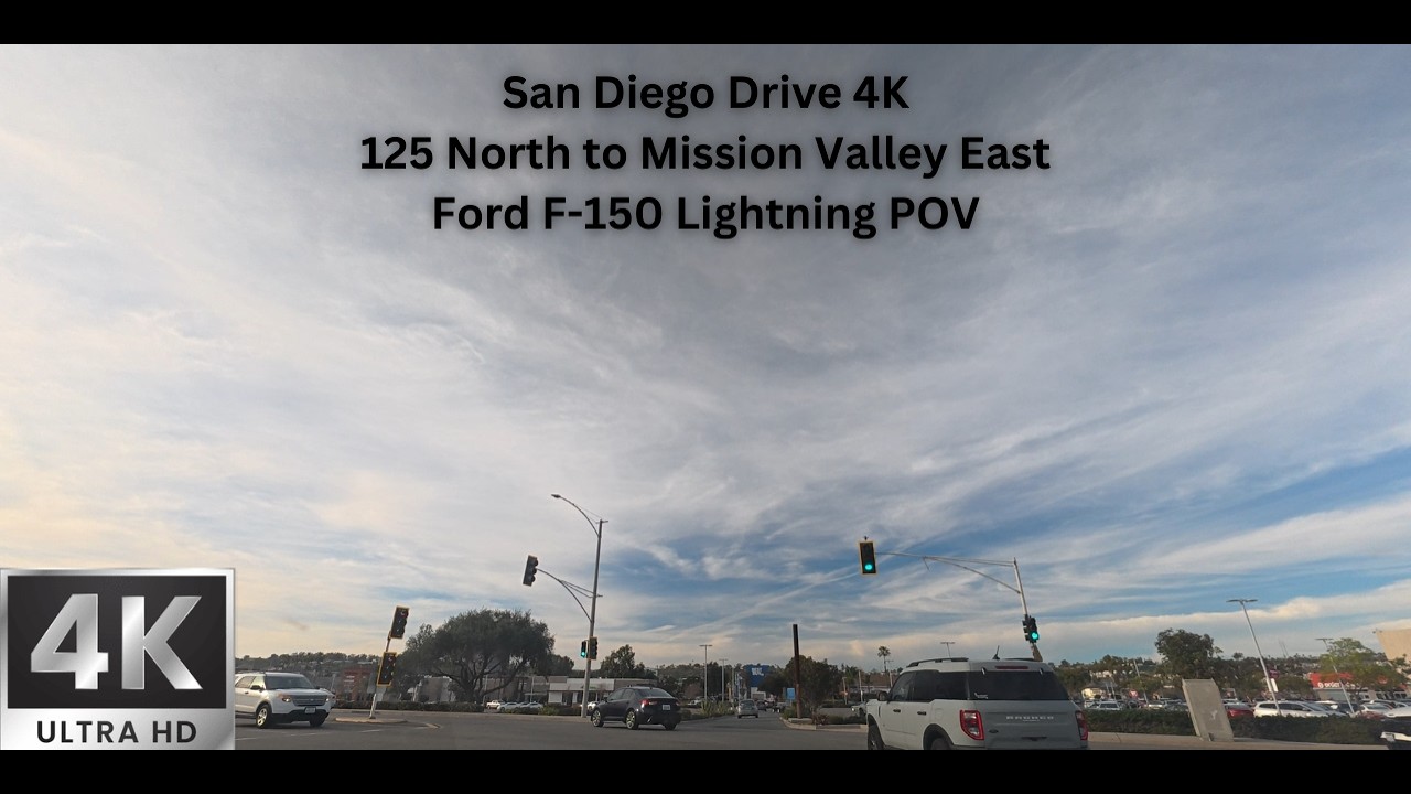 San Diego Drive 4K | 125 North to Mission Valley East | Ford F-150 Lightning POV