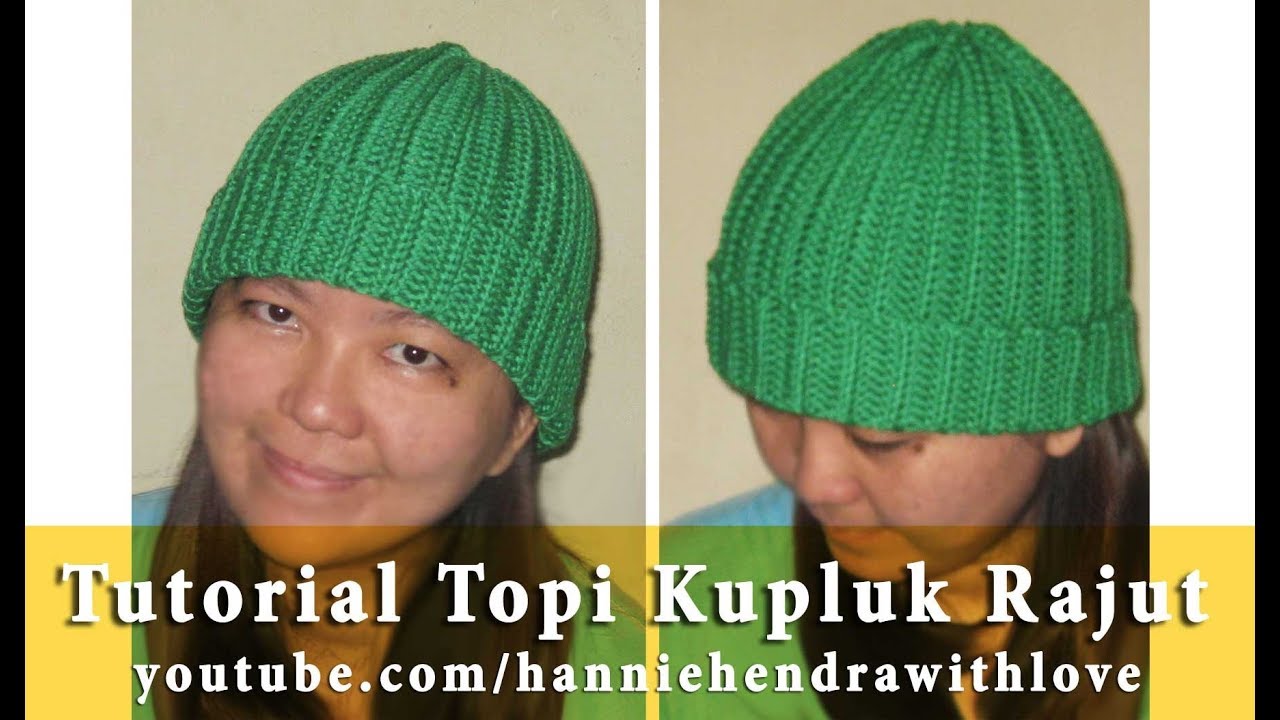 Crochet || Tutorial Topi Kupluk Rajut Untuk Pemula - Super Easy Beanie Hat
