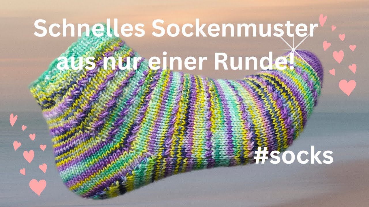 Schnelles Sockenmuster - super einfach! Rabattcode im Infotext!