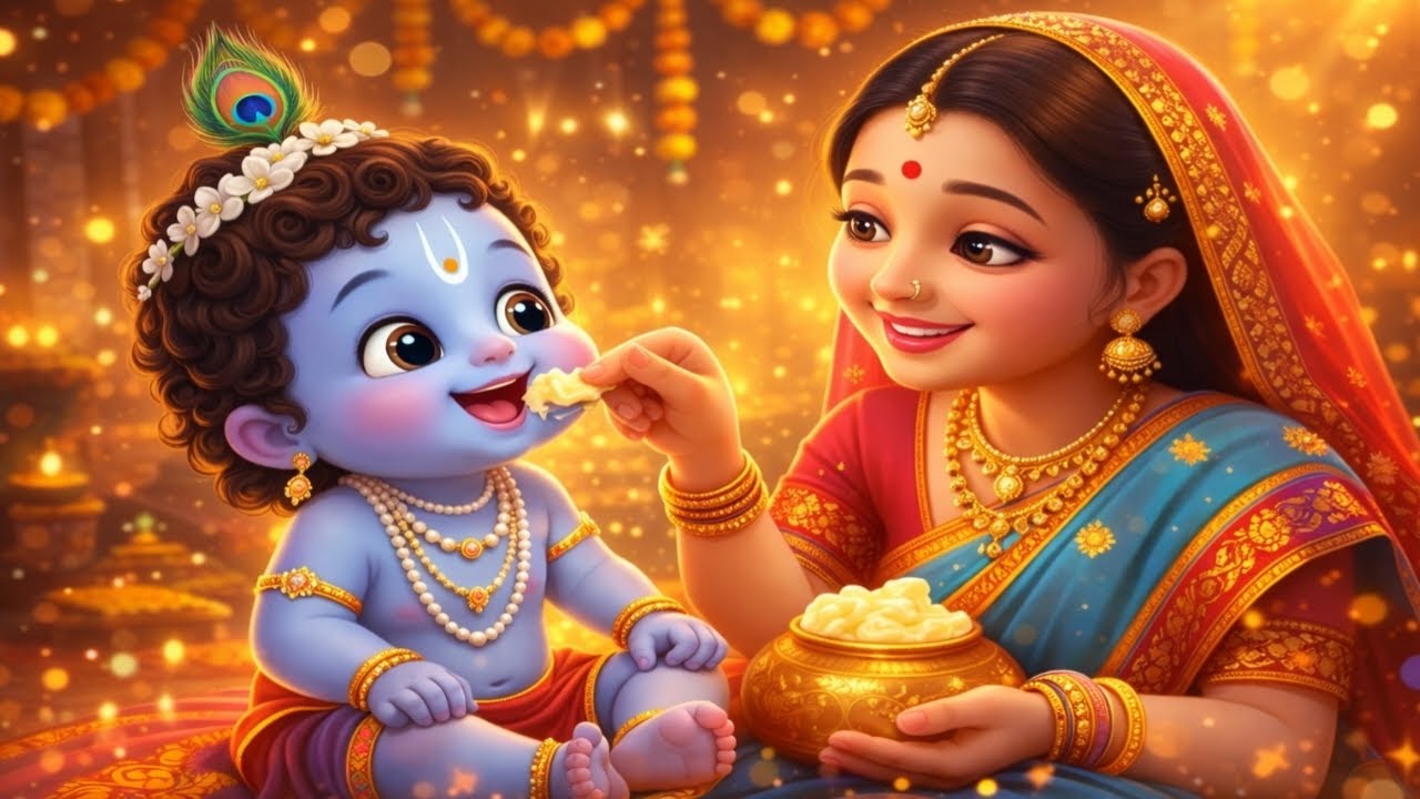 Jaya Janardhana Krishna 🙏 | Baby Krishna Bhajan for Kids 🦚✨