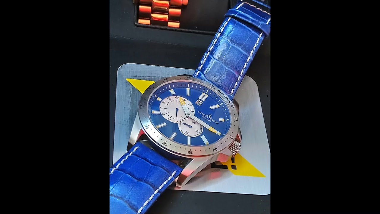 Jacques Lemans 1-1775C Automatik Liverpool Edelstahl blau Lederband 1775 &Ouml;ZEN SAAT (Sold out)