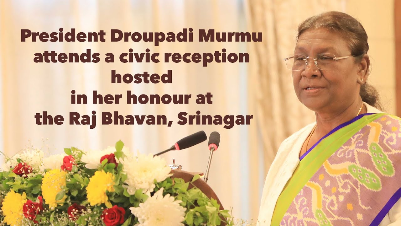 President Droupadi Murmu attends a civic reception hosted in her honour at the Raj Bhavan, Srinagar