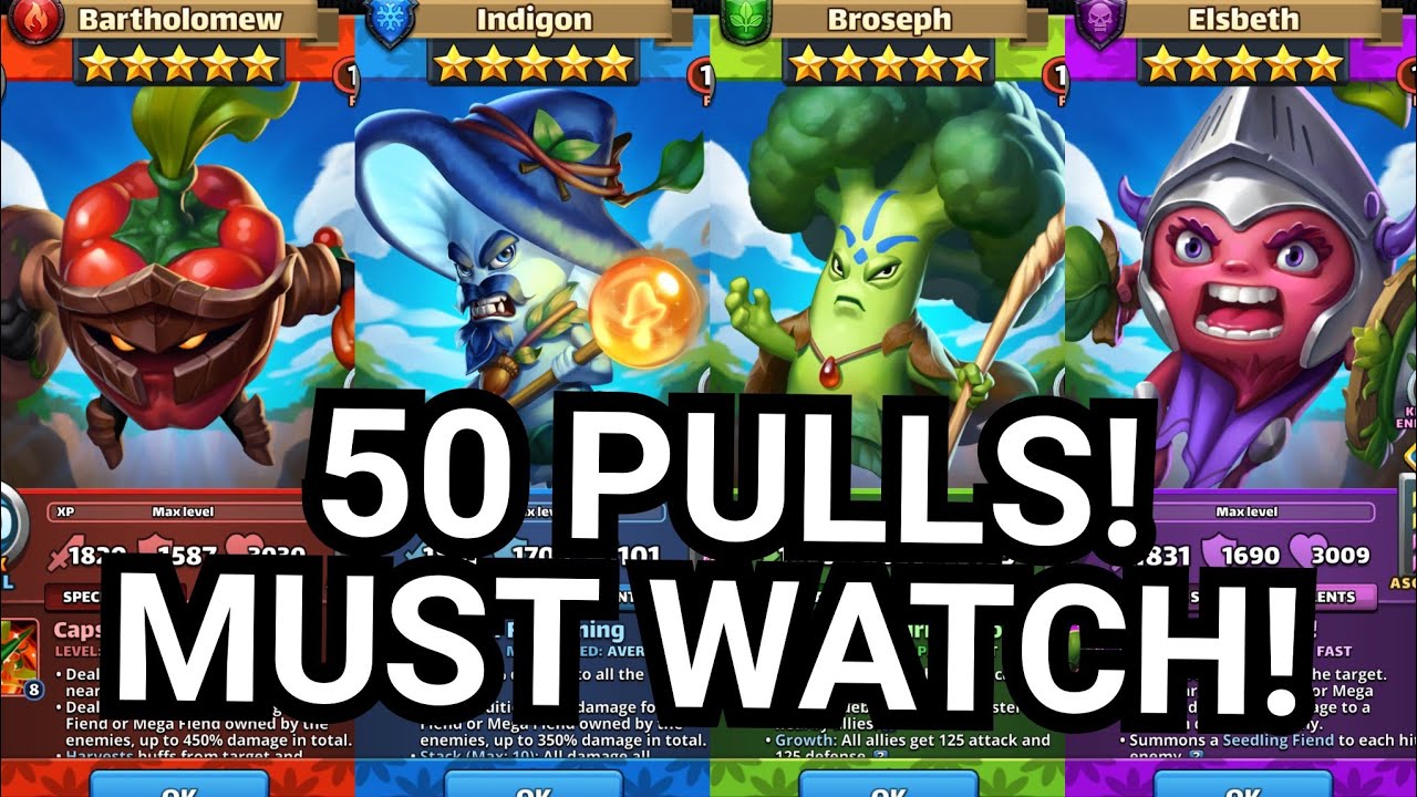 50 Pulls For Veggies! MY BEST PULLS EVER! MUST WATCH! Empires And Puzzles