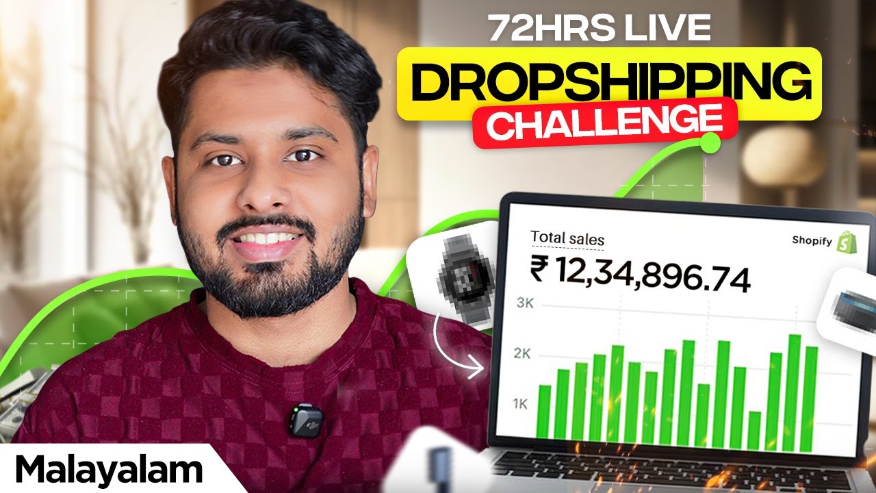 3 Day Dropshipping LIVE challenge ( മലയാളം) | with Winning Product..Full Results!