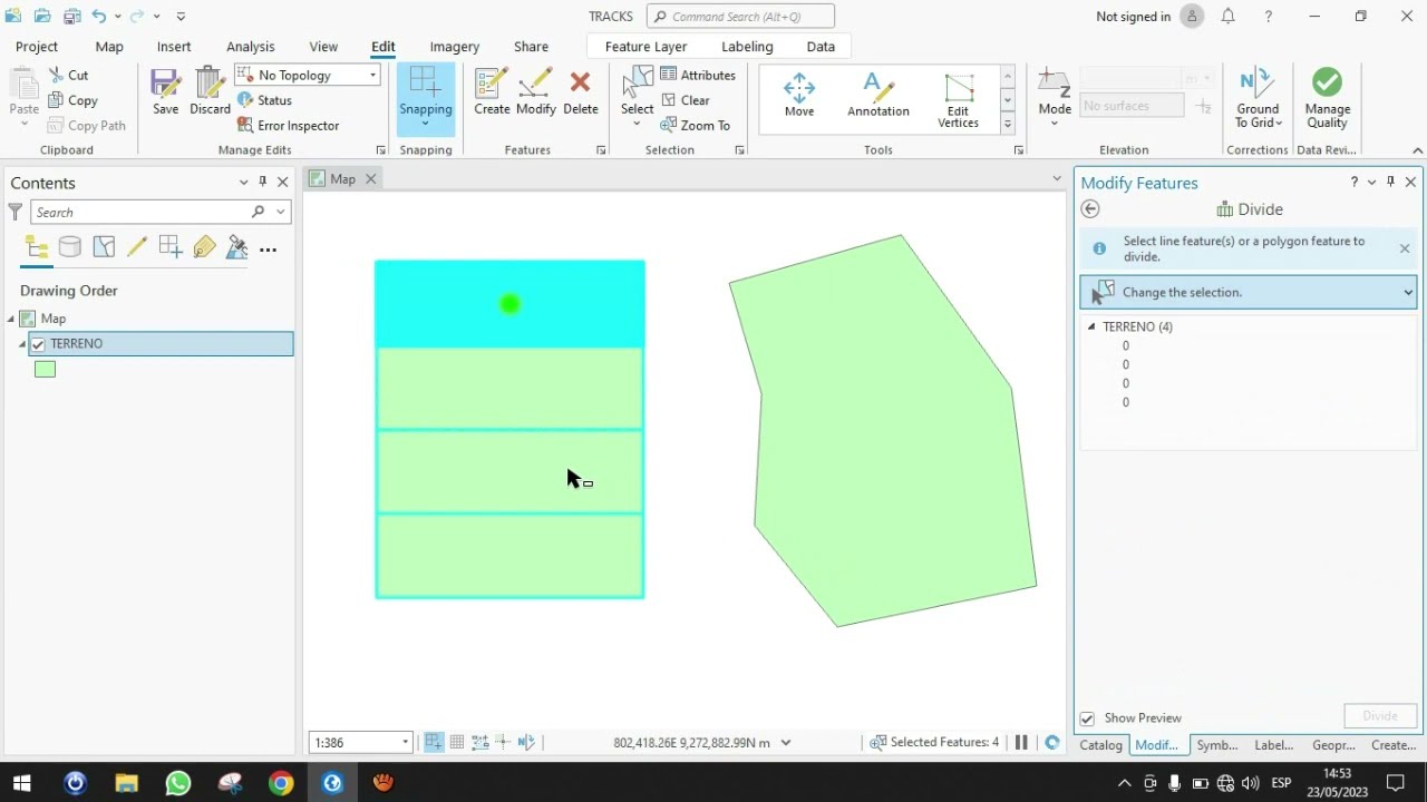 Como dividir un terreno en partes iguales en ArcGIS Pro