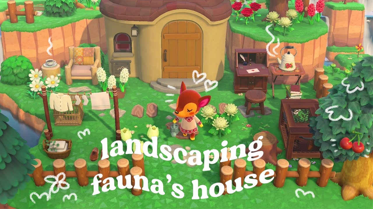 landscaping villager homes : fauna | speed build | animal crossing new horizons