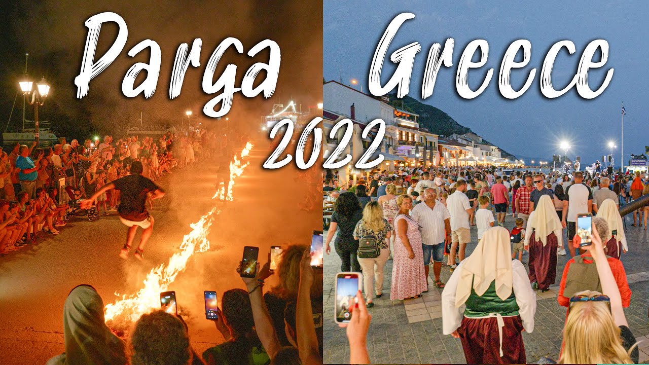 Parga Greece, this is how Parga is at night time, walking tour 4k, Greece 2022