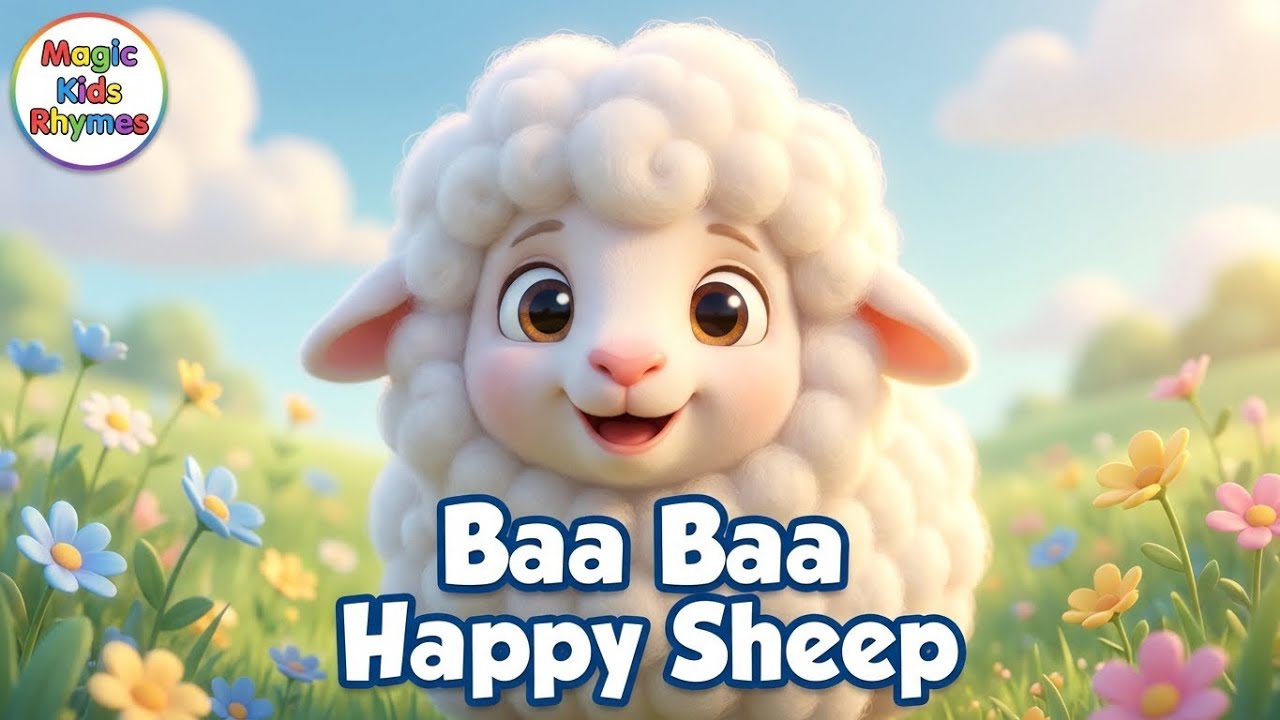 Baa Baa Happy Sheep 🐑 | Kids Nursery Rhyme About Sharing & Kindness | Baby Songs