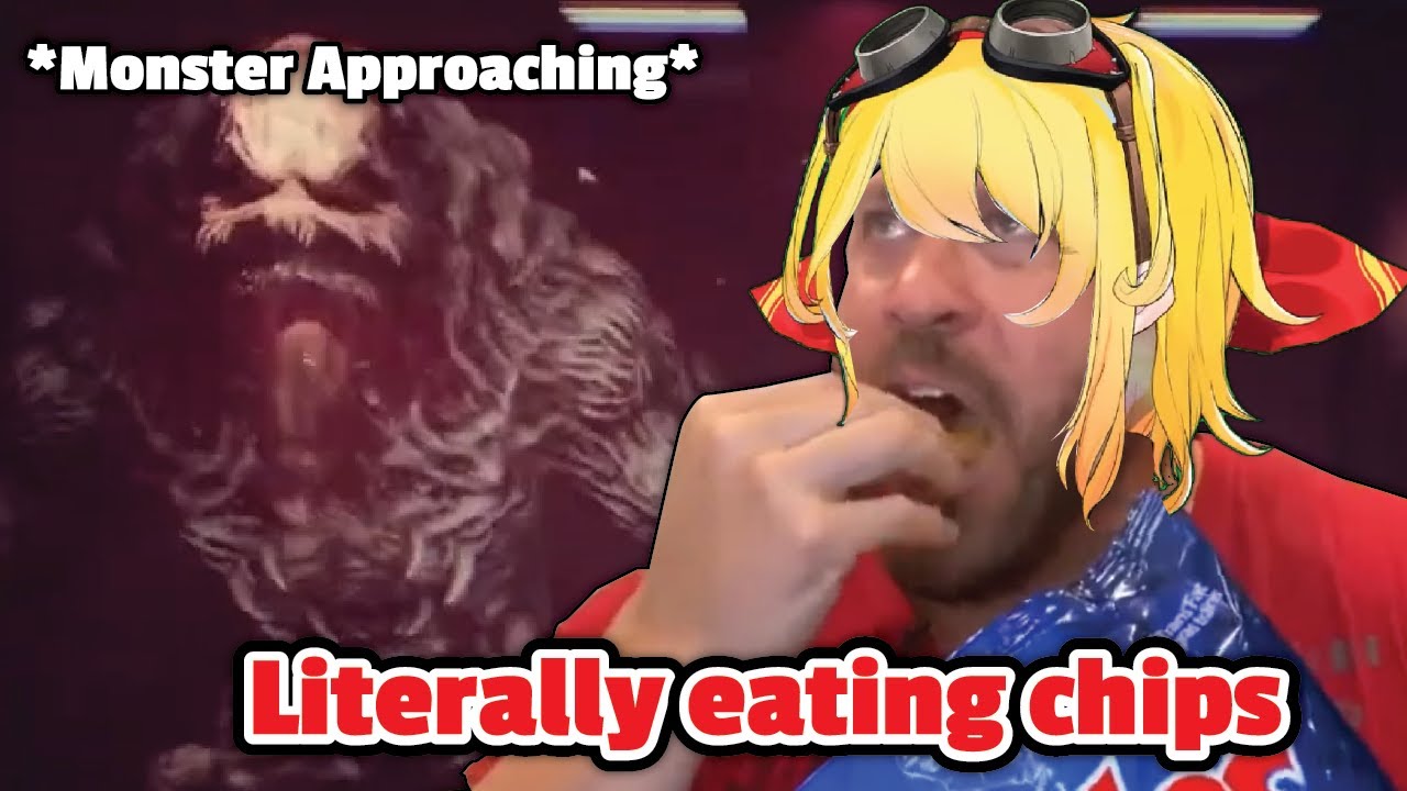 Kaela eating chips ASMR (while she got chase away by Monster)