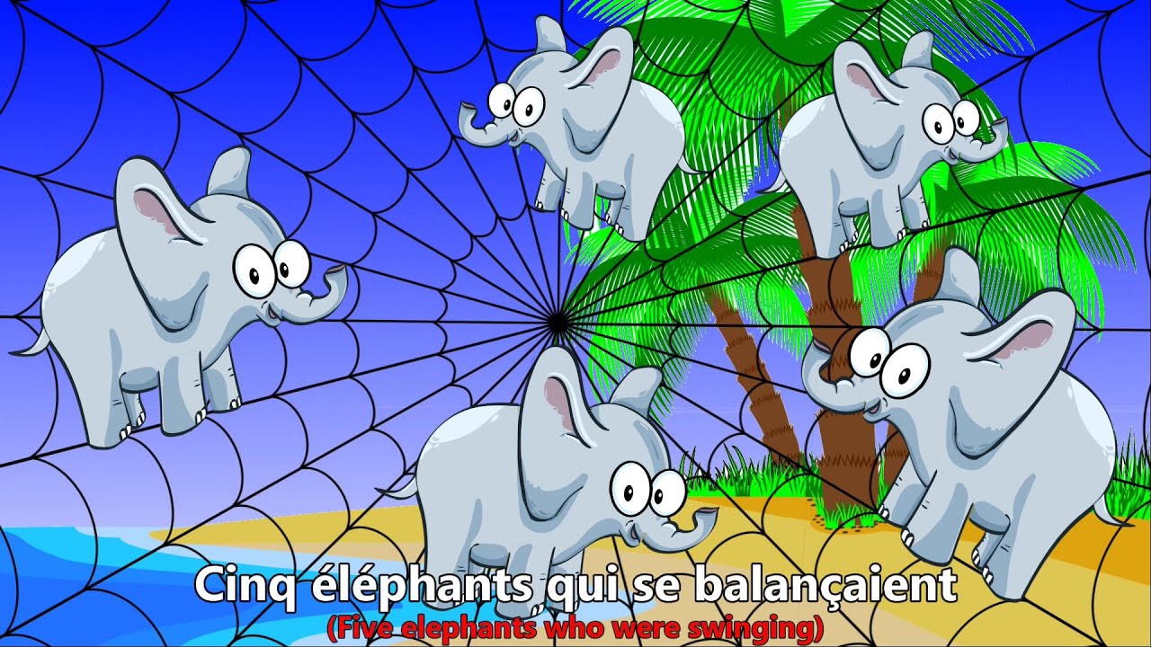 ♫ Un Éléphant qui se Balançait ♫ Nursery Rhyme in French + Lyrics ♫ Comptine pour Enfants ♫