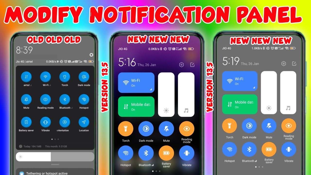 How to Change Control Center MIUI 13 / MIUI 13 control center / PT #notificationpanneliphone