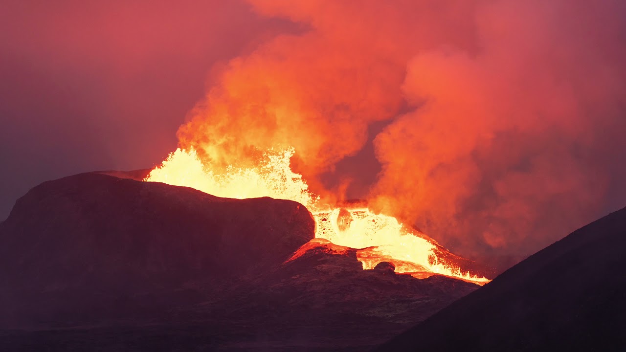 Iceland Volcano, Lava Falls & Waterfalls