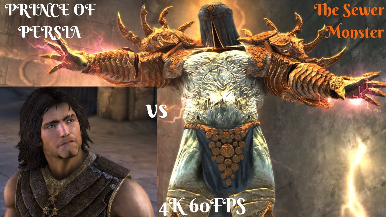 Prince of Persia vs The Sewer Monster Fight 4k 60FPS - Prince of Persia The Forgotten Sands