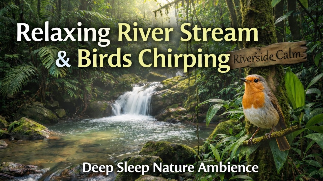 Relaxing River Stream & Birds Chirping | Deep Sleep Nature Ambience