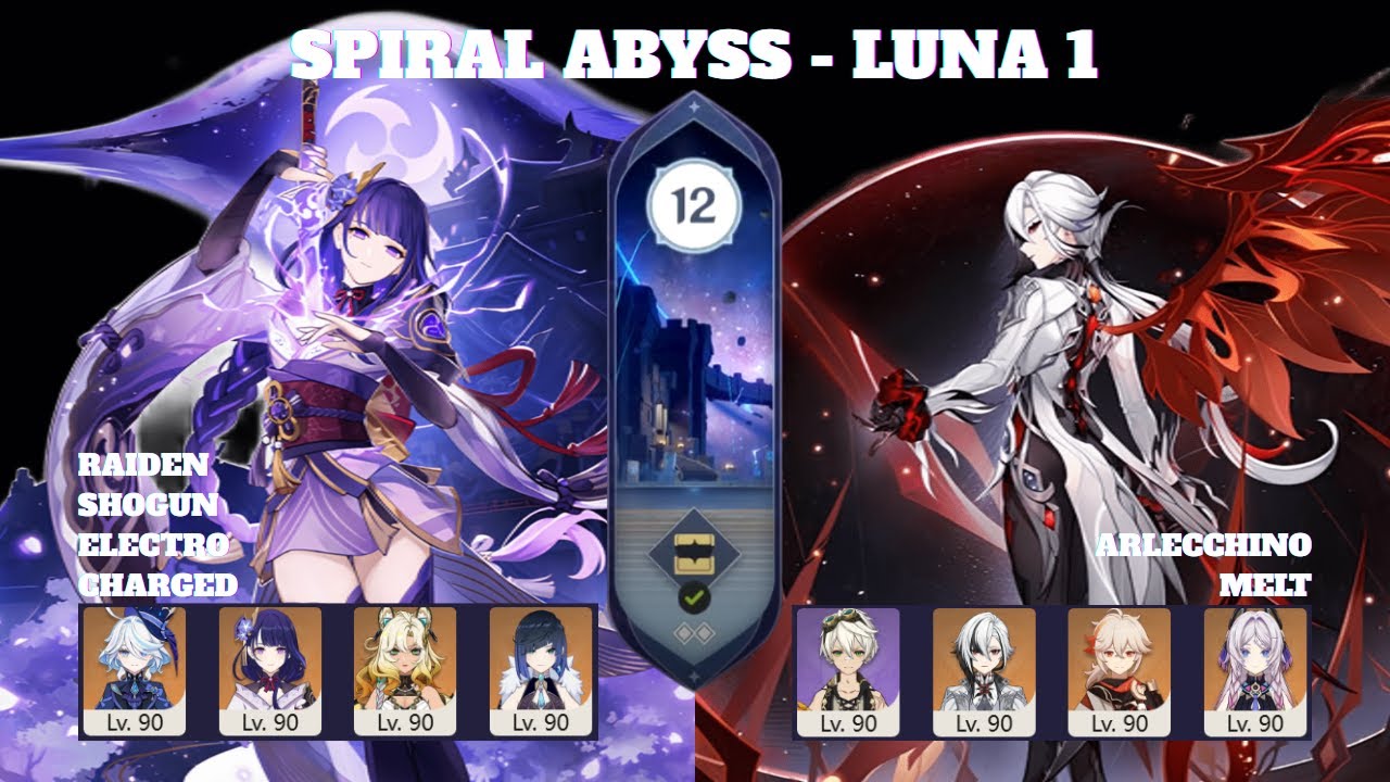 Spiral Abyss Luna I (6.0) - Raiden Shogun Electro Charged x Arlecchino Melt | Genshin Impact