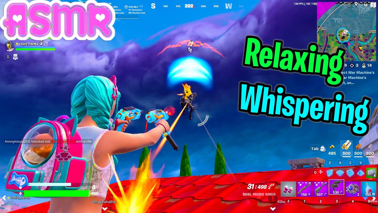 ASMR Gaming 🍀 Fortnite Katalina Season 4 Relaxing Gum Chewing + Controller Sounds Whispering 🎧