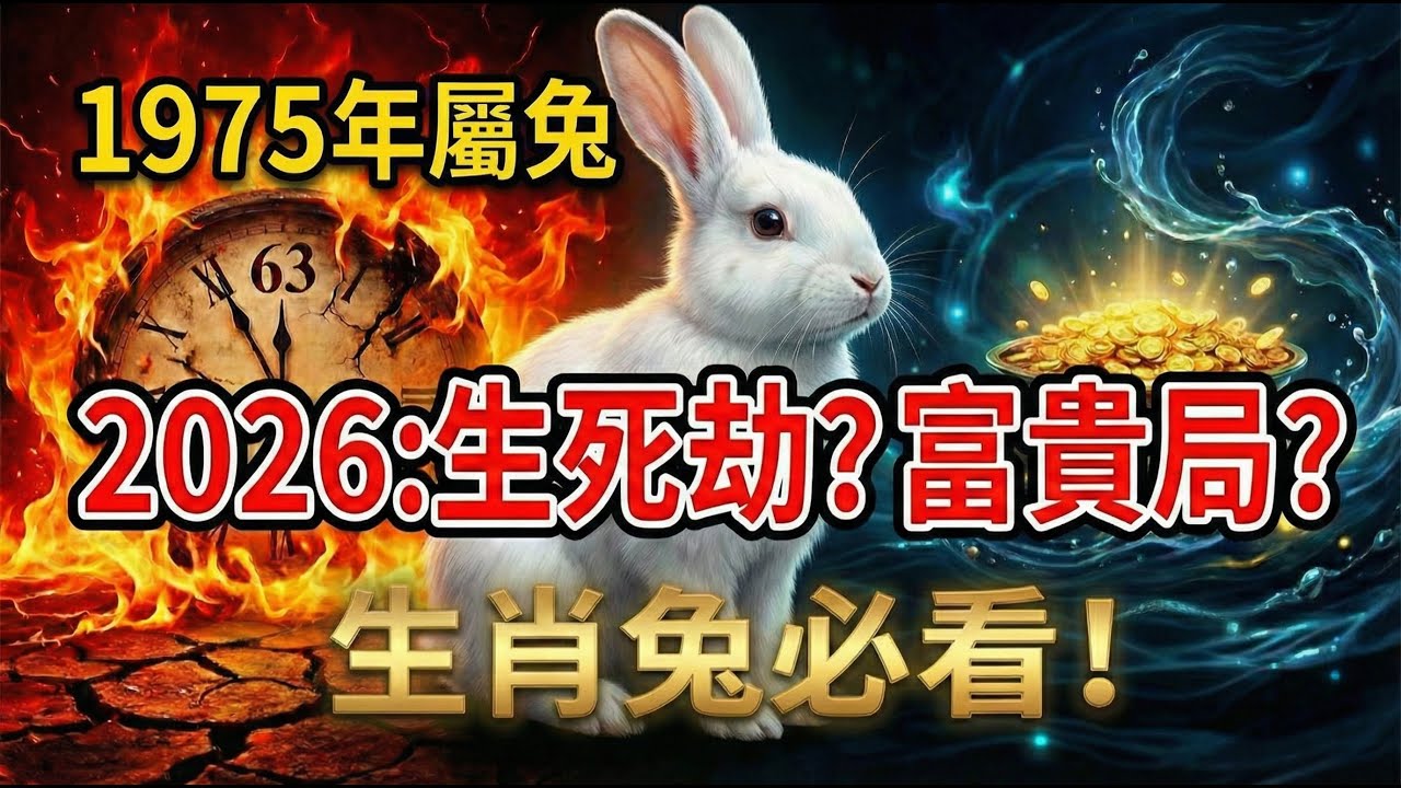 看完震驚！1975年屬兔，2026年51歲的「生死劫」與「富貴局」，生肖兔不可不看！#1975年屬兔 #生肖兔2026年運勢 #2026屬兔運勢 #1975年生肖兔 #乙卯兔 #生肖兔 #屬兔