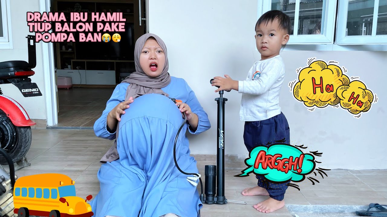 DRAMA LUCU‼️IBU HAMIL POMPA BALON SAMPE KONTRAKSI😭||DIKERJAIN AKSA😱