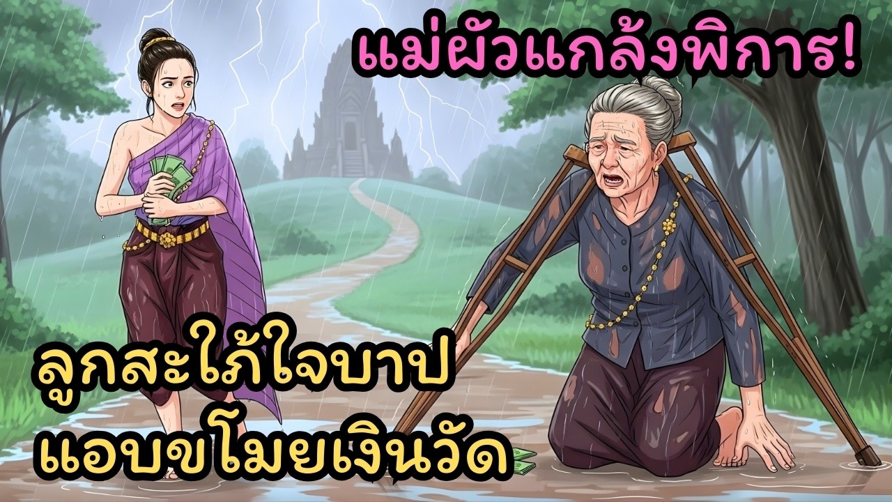 แม่ผัวแกล้งพิการ! ลูกสะใภ้ใจบาปแอบขโมยเงินวัด จุดจบสุดสยองโดนไล่พ้นหมู่บ้าน!