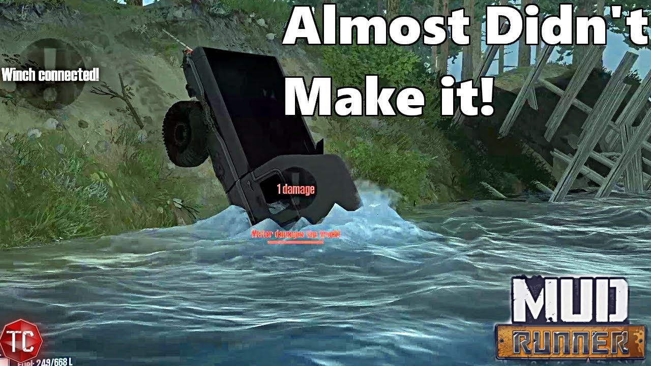 SpinTires MudRunner: WE ALMOST DESTROYED THE TRUCK!! NEW MAP, Full Exploration