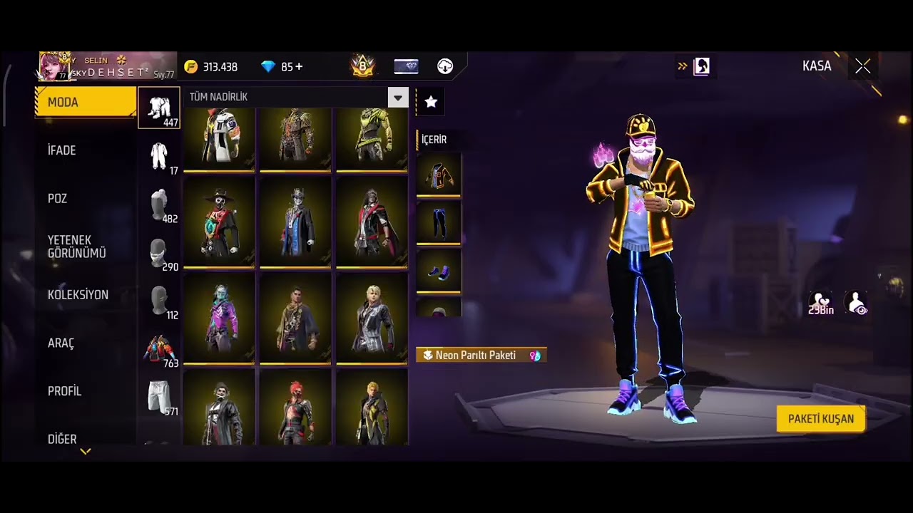 Free fire satılık  hesap 77 lvl 21k like 