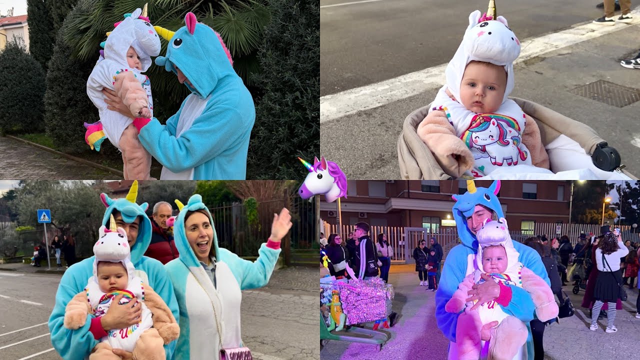 IL PRIMO CARNEVALE CON MIA NIPOTE✨TUTTI VESTITI DA UNICORNO😂🦄