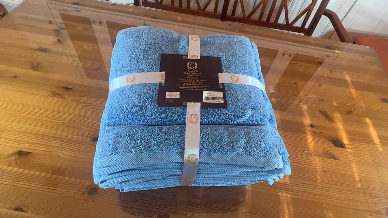 16 Piece Luxury Bath Towels - 100% Cotton Bath Towel Sets