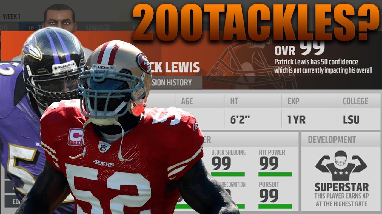 Can a Linebacker Get 200 Tackles in a Season? Legend of Patrick Lewis Madden 18 Franchise Experiment