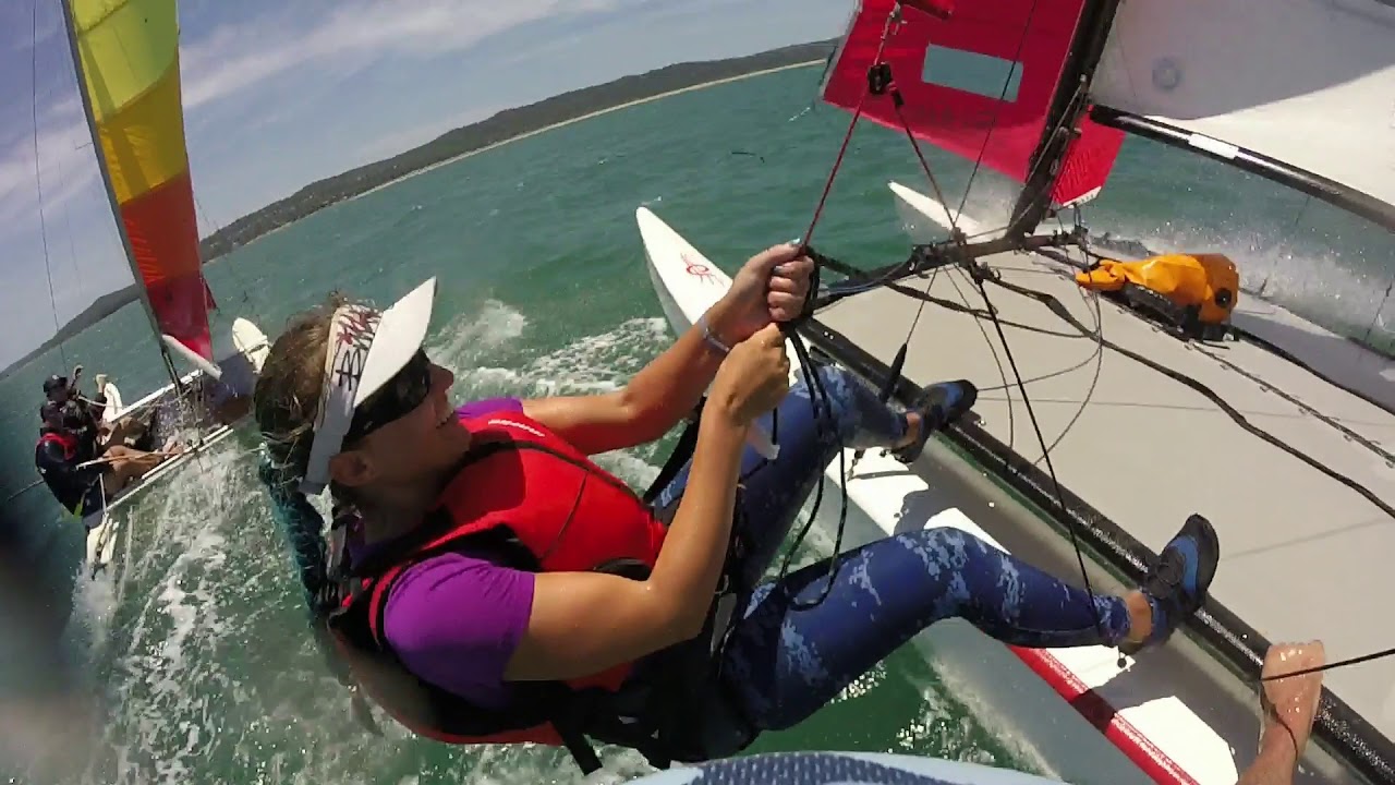 Hectic! Hobie 16 sailing on Moreton Bay