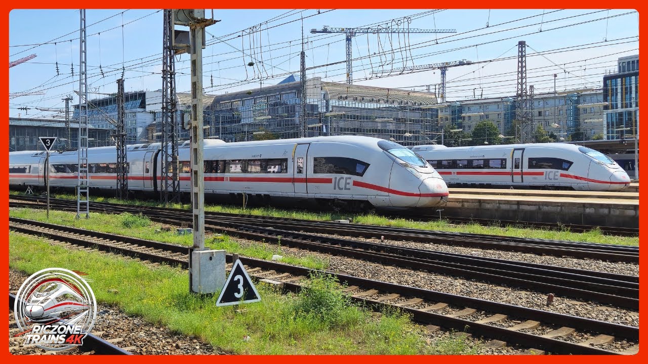 ICE 3 neo Doppeltraktion fährt in München Hbf ab (BR 408)